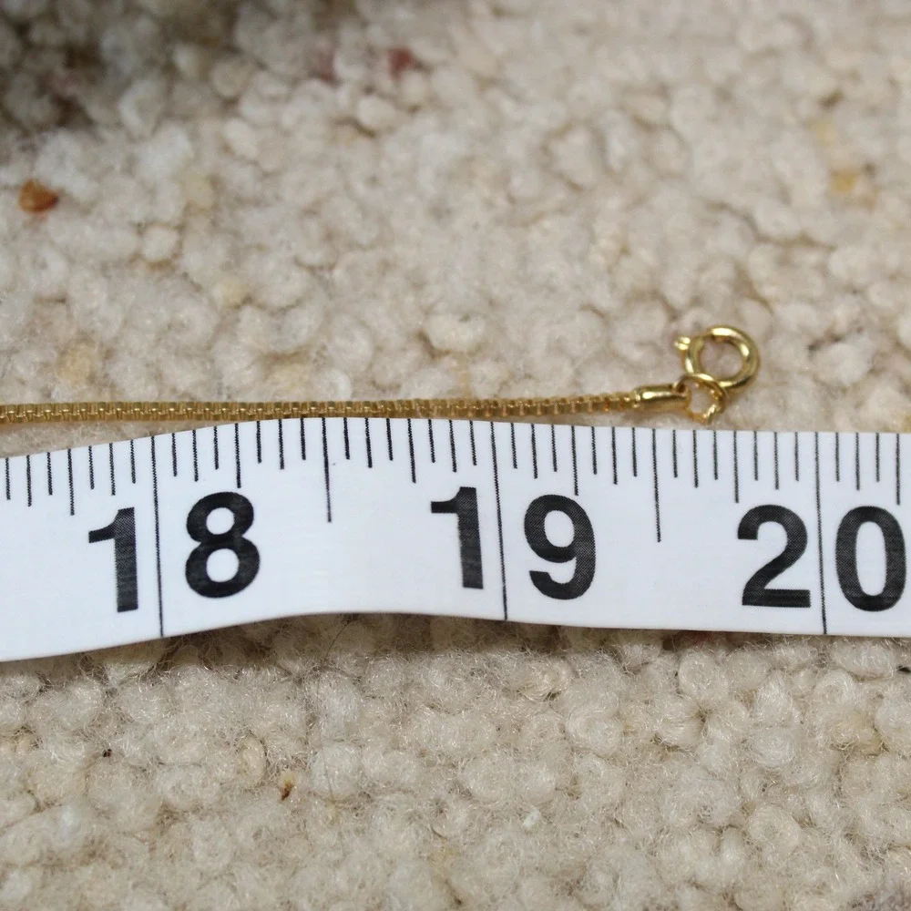 Cross Pendant Necklace Gold Tone Box Chain 19 Inch Budded Religious Jewelry